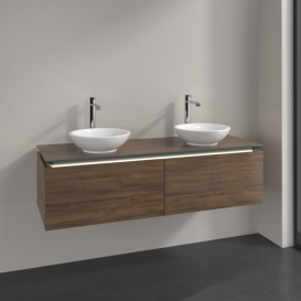 Тумба под раковину Villeroy & Boch Legato 140х38 см с подсветкой ДСП дуб аризона B591L0VH