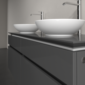 Тумба под раковину Villeroy & Boch Legato 140х55 см с подсветкой МДФ/ДСП глянцевый серый B592L0FP