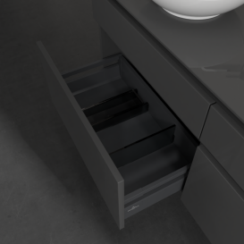 Тумба под раковину Villeroy & Boch Legato 140х55 см с подсветкой МДФ/ДСП глянцевый серый B592L0FP