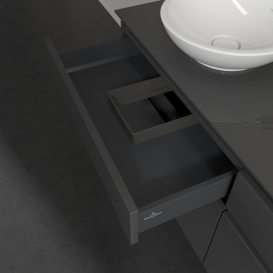 Тумба под раковину Villeroy & Boch Legato 140х55 см с подсветкой МДФ/ДСП глянцевый серый B592L0FP