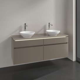 Тумба под раковину Villeroy & Boch Legato 140х55 см с подсветкой ДСП трюфель серый B592L0VG