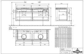 Тумба под раковину Villeroy & Boch Legato 140х55 см с подсветкой ДСП северный дуб B592L0VJ