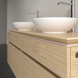 Тумба под раковину Villeroy & Boch Legato 140х55 см с подсветкой ДСП северный дуб B592L0VJ