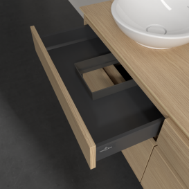 Тумба под раковину Villeroy & Boch Legato 140х55 см с подсветкой ДСП северный дуб B592L0VJ