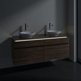 Тумба под раковину Villeroy & Boch Legato 140х55 см с подсветкой ДСП дуб аризона B592L0VH