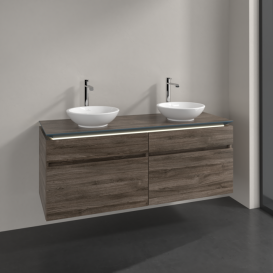 Тумба под раковину Villeroy & Boch Legato 140х55 см с подсветкой ДСП каменный дуб B592L0RK