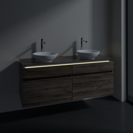 Тумба под раковину Villeroy & Boch Legato 140х55 см с подсветкой ДСП каменный дуб B592L0RK