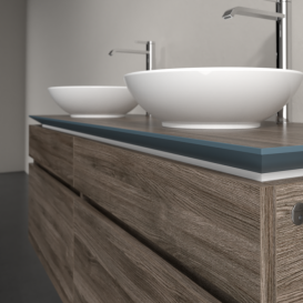 Тумба под раковину Villeroy & Boch Legato 140х55 см с подсветкой ДСП каменный дуб B592L0RK