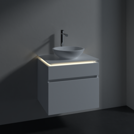 Тумба під раковину Villeroy&Boch Legato 60х55 см з підсвічуванням ДСП білий матовий B568L0MS