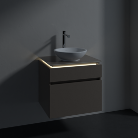 Тумба под раковину Villeroy & Boch Legato 60х55 см с подсветкой ДСП трюфель серый B568L0VG