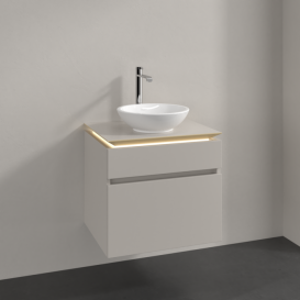 Тумба під раковину Villeroy & Boch Legato 60х55 см з підсвічуванням ДСП ніжно-сірий B568L0VK