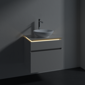 Тумба під раковину Villeroy & Boch Legato 60х55 см з підсвічуванням ДСП ніжно-сірий B568L0VK