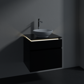 Тумба под раковину Villeroy & Boch Legato 60х55 см с подсветкой МДФ/ДСП черный матовый лак B568L0PD