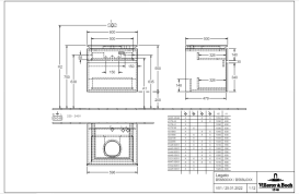 Тумба под раковину Villeroy & Boch Legato 60х55 см с подсветкой МДФ/ДСП черный матовый лак B568L0PD