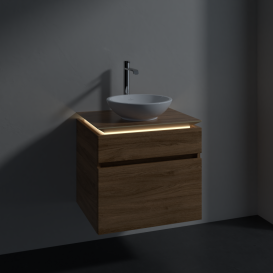 Тумба під раковину Villeroy & Boch Legato 60х55 см з підсвічуванням ДСП дуб канзас B568L0RH