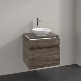 Тумба під раковину Villeroy & Boch Legato 60х55 см з підсвічуванням ДСП кам'яний дуб B568L0RK