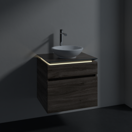 Тумба під раковину Villeroy & Boch Legato 60х55 см з підсвічуванням ДСП кам'яний дуб B568L0RK
