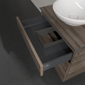 Тумба під раковину Villeroy & Boch Legato 60х55 см з підсвічуванням ДСП кам'яний дуб B568L0RK