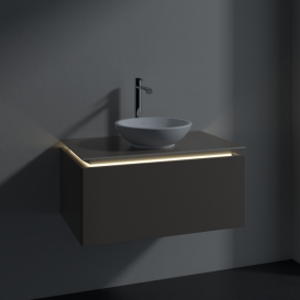 Тумба під раковину Villeroy & Boch Legato 80х38 см з підсвічуванням ДСП сірий трюфель B569L0VG