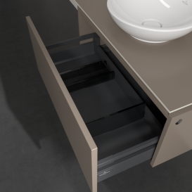 Тумба під раковину Villeroy & Boch Legato 80х38 см з підсвічуванням ДСП сірий трюфель B569L0VG