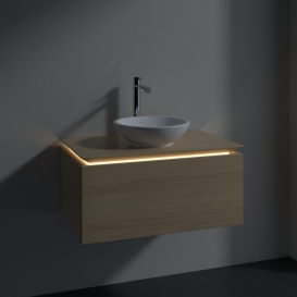 Тумба під раковину Villeroy&Boch Legato 80х38 см з підсвічуванням ДСП північний дуб B569L0VJ