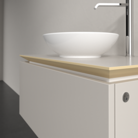 Тумба під раковину Villeroy&Boch Legato 80х38 см з підсвічуванням ДСП ніжно-сірий B569L0VK