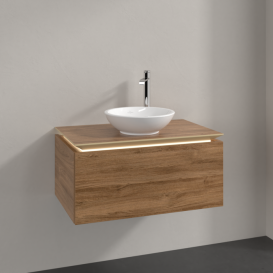 Тумба під раковину Villeroy & Boch Legato 80х38 см з підсвічуванням ДСП дуб канзас B569L0RH