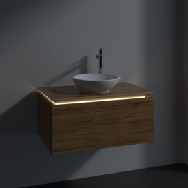 Тумба під раковину Villeroy & Boch Legato 80х38 см з підсвічуванням ДСП дуб канзас B569L0RH