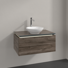 Тумба під раковину Villeroy & Boch Legato 80х38 см з підсвічуванням ДСП кам'яний дуб B569L0RK