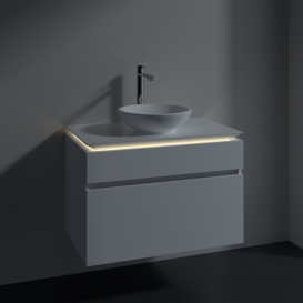 Тумба под раковину Villeroy & Boch Legato 80х55 см с подсветкой МДФ/ДСП глянцевый белый B570L0DH