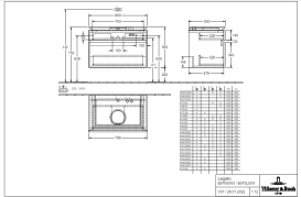 Тумба под раковину Villeroy & Boch Legato 80х55 см с подсветкой МДФ/ДСП глянцевый серый B570L0FP