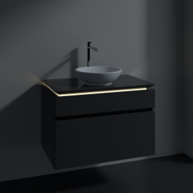 Тумба под раковину Villeroy & Boch Legato 80х55 см с подсветкой МДФ/ДСП глянцевый серый B570L0FP