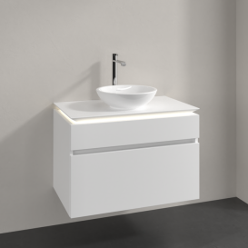Тумба под раковину Villeroy & Boch Legato 80х55 см с подсветкой ДСП белый матовый B570L0MS