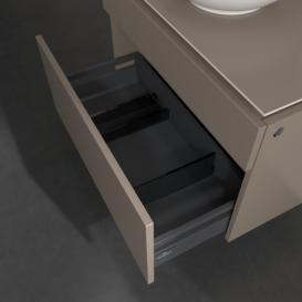 Тумба під раковину Villeroy & Boch Legato 80х55 см з підсвічуванням ДСП сірий трюфель B570L0VG