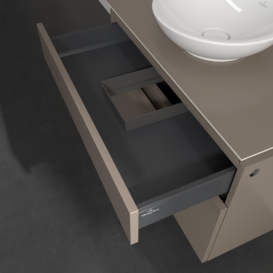 Тумба під раковину Villeroy & Boch Legato 80х55 см з підсвічуванням ДСП сірий трюфель B570L0VG