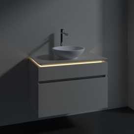 Тумба під раковину Villeroy&Boch Legato 80х55 см з підсвічуванням ДСП ніжно-сірий B570L0VK