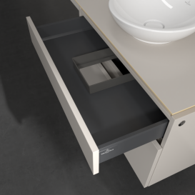 Тумба під раковину Villeroy&Boch Legato 80х55 см з підсвічуванням ДСП ніжно-сірий B570L0VK