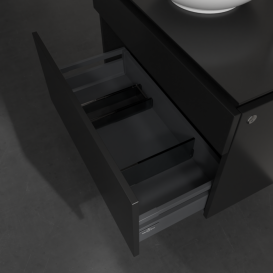Тумба под раковину Villeroy & Boch Legato 80х55 см с подсветкой МДФ/ДСП черный матовый лак B570L0PD