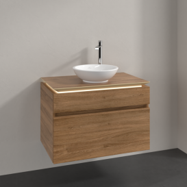Тумба под раковину Villeroy & Boch Legato 80х55 см с подсветкой ДСП дуб канзас B570L0RH