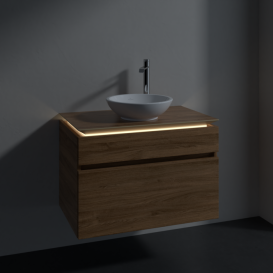 Тумба под раковину Villeroy & Boch Legato 80х55 см с подсветкой ДСП дуб канзас B570L0RH