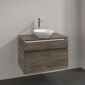 Тумба під раковину Villeroy & Boch Legato 80х55 см з підсвічуванням ДСП кам'яний дуб B570L0RK