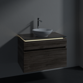 Тумба під раковину Villeroy & Boch Legato 80х55 см з підсвічуванням ДСП кам'яний дуб B570L0RK