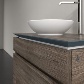 Тумба під раковину Villeroy & Boch Legato 80х55 см з підсвічуванням ДСП кам'яний дуб B570L0RK