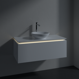 Тумба під раковину Villeroy & Boch Legato 100х38 см з підсвічуванням МДФ/ДСП білий глянсовий B571L0DH