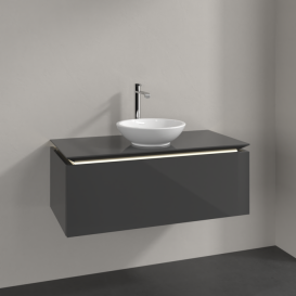 Тумба под раковину Villeroy & Boch Legato 100х38 см МДФ/ДСП глянцевый серый B571L0FP