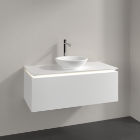 Тумба під раковину Villeroy&Boch Legato 100х38 см з підсвічуванням ДСП білий матовий B571L0MS
