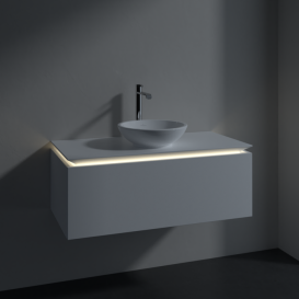 Тумба під раковину Villeroy&Boch Legato 100х38 см з підсвічуванням ДСП білий матовий B571L0MS