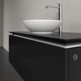 Тумба під раковину Villeroy & Boch Legato 100х38 см з підсвічуванням МДФ/ДСП чорний матовий лак B571L0PD