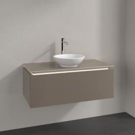 Тумба под раковину Villeroy & Boch Legato 100х38 см с подсветкой ДСП трюфель серый B571L0VG