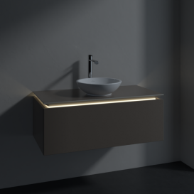 Тумба под раковину Villeroy & Boch Legato 100х38 см с подсветкой ДСП трюфель серый B571L0VG